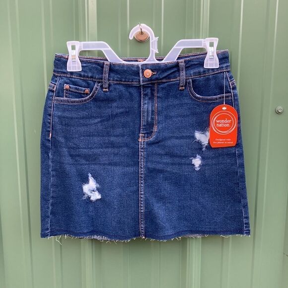 Girls Denim Distressed Skirts & Bermuda Vintage Straight High Rise Shorts Size L - Picture 2 of 15